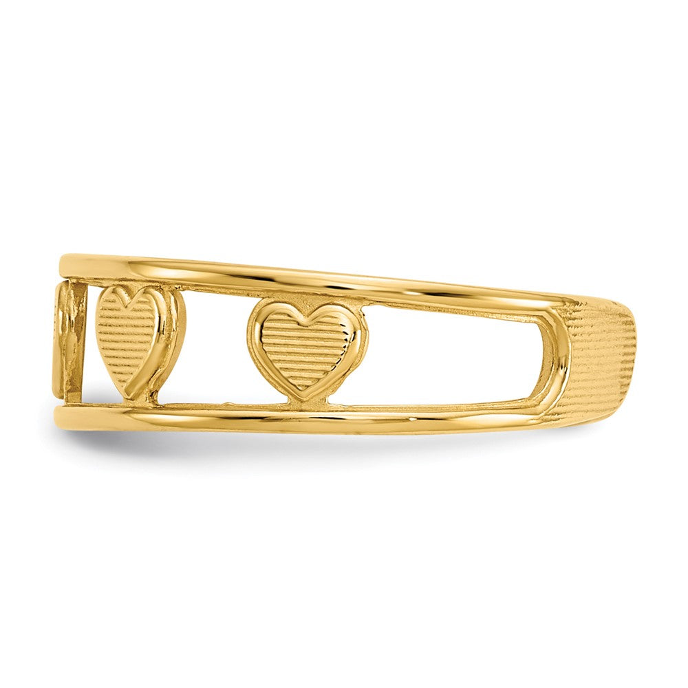 14K Yellow Gold Heart Toe Ring