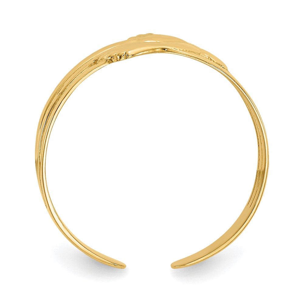 14K Yellow Gold Bare Feet Toe Ring