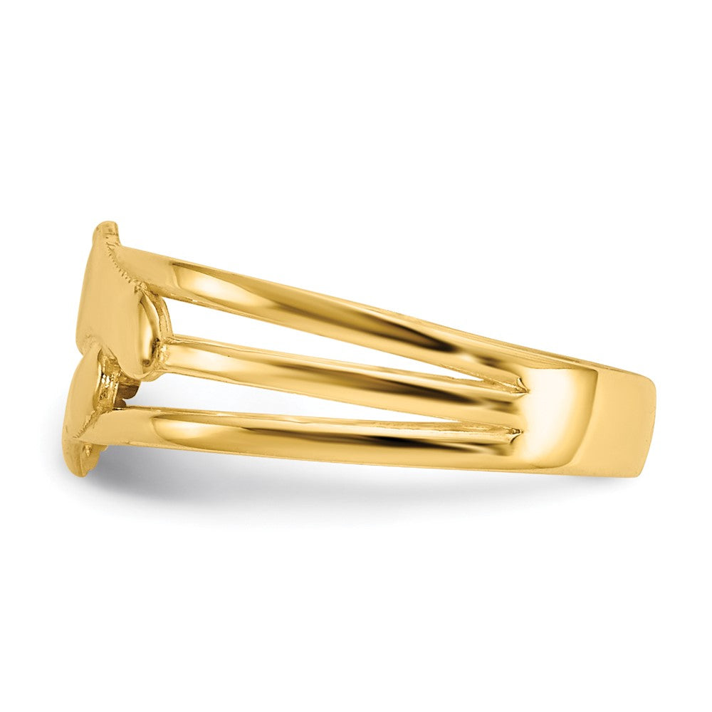 14K Yellow Gold Bare Feet Toe Ring