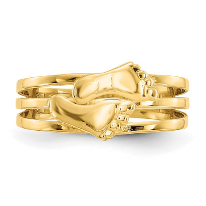 14K Yellow Gold Bare Feet Toe Ring