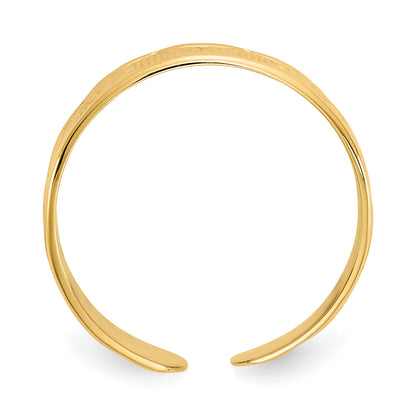 14K Yellow Gold Adjustable Polished Band Toe Ring
