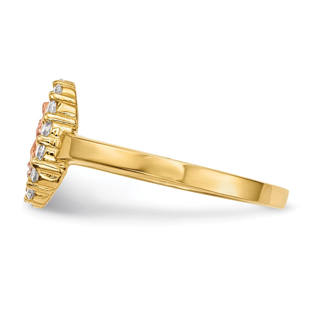 14K Two Tone White Rhodium Cz Lady Of Guadalupe Ring