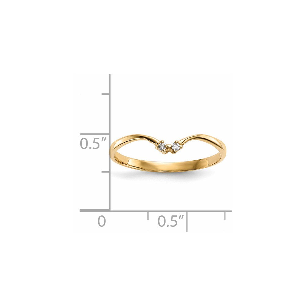 14K Yellow Gold 2-stone CZ Wrap Ring