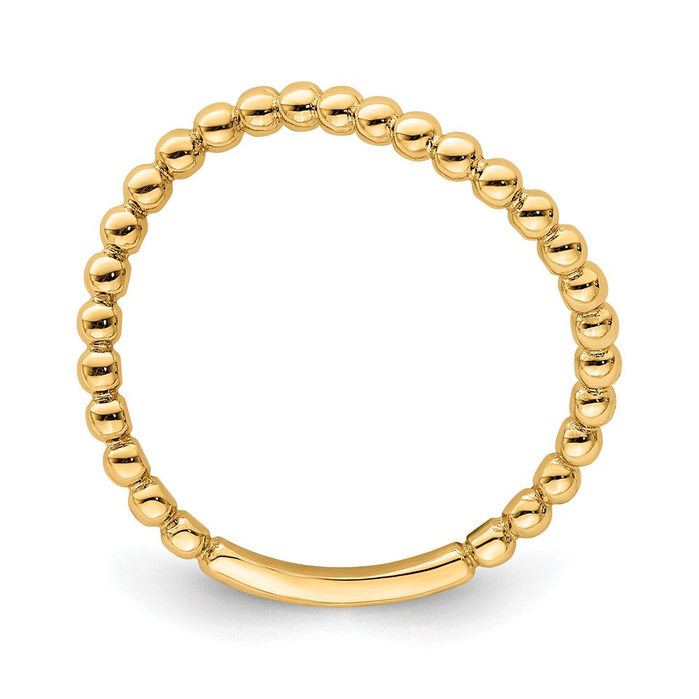 14K Rose Gold Beaded Waved Ring (Size 7 Only)