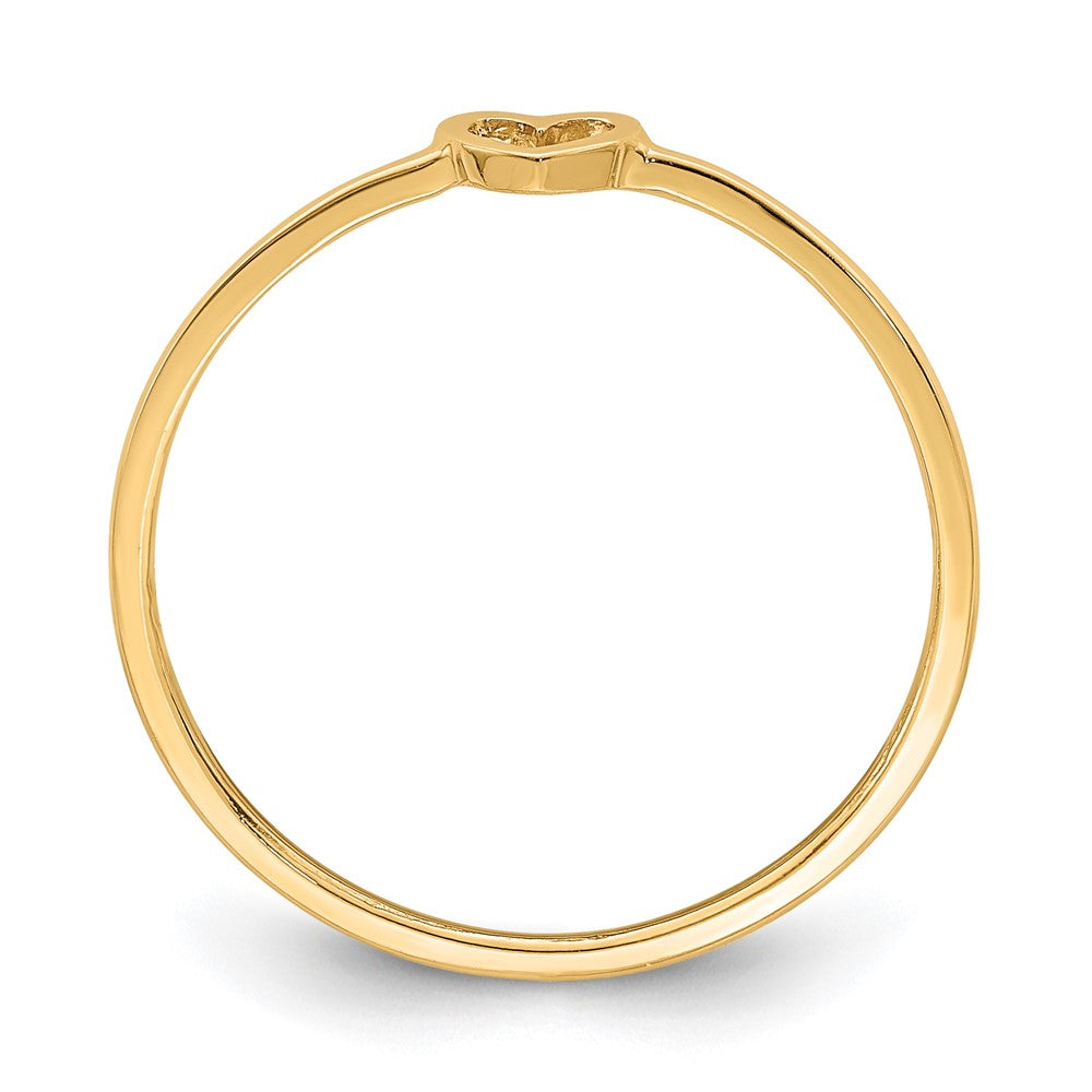 14K Rose Gold Polished Heart Ring (Size 7 Only)