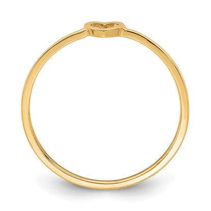 14K Rose Gold Polished Heart Ring (Size 7 Only)
