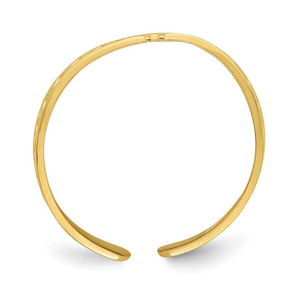14K Yellow Gold Engraved Heart Design Adjustable Toe Ring