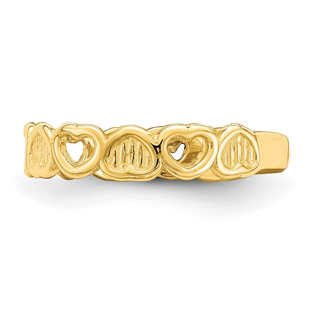14K Yellow Gold Adjustable Heart Toe Ring