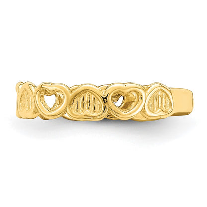 14K Yellow Gold Adjustable Heart Toe Ring