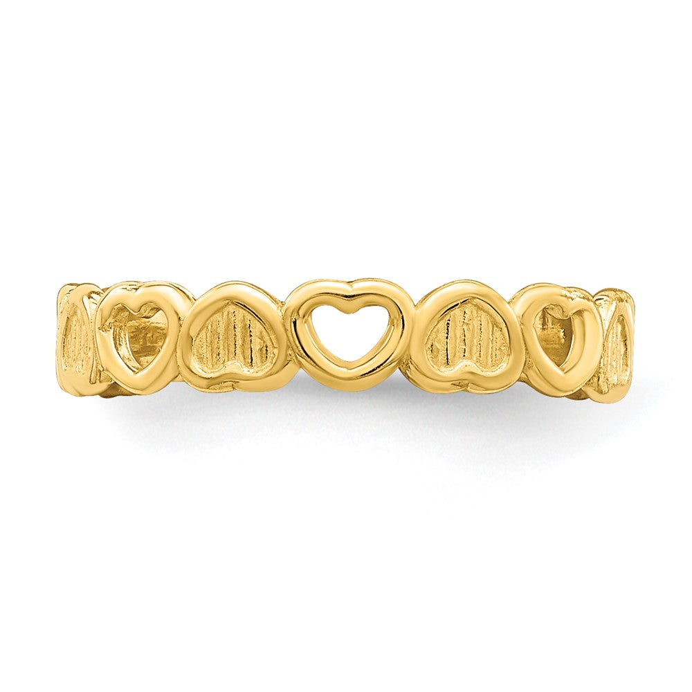 14K Yellow Gold Adjustable Heart Toe Ring