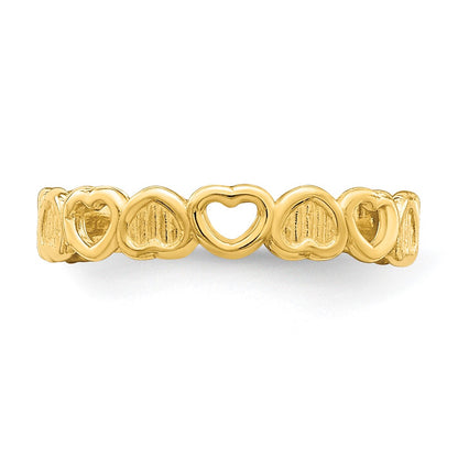 14K Yellow Gold Adjustable Heart Toe Ring