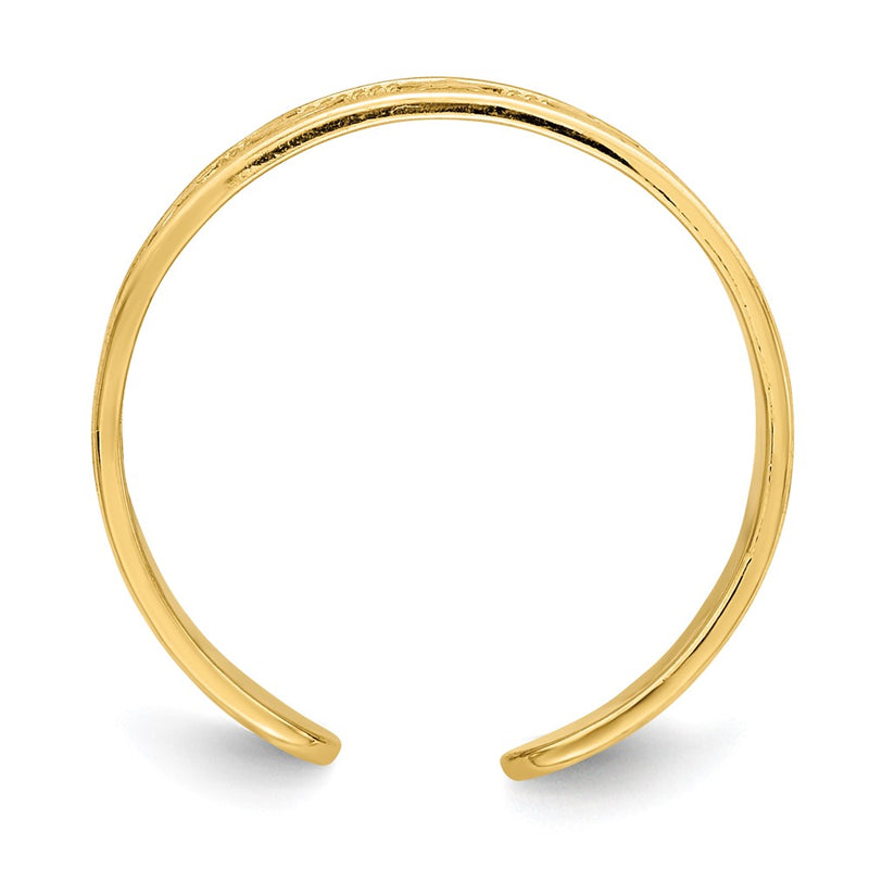 14K Yellow Gold Star And Moon Adjustable Toe Ring