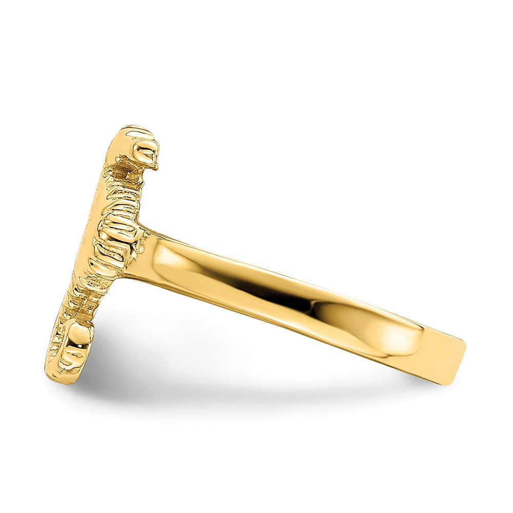 14K Yellow Gold Adjustable Seahorse Toe Ring