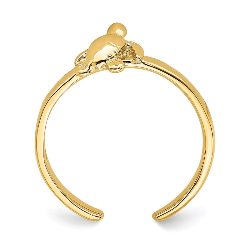 14K Yellow Gold Adjustable Sea Turtle Toe Ring
