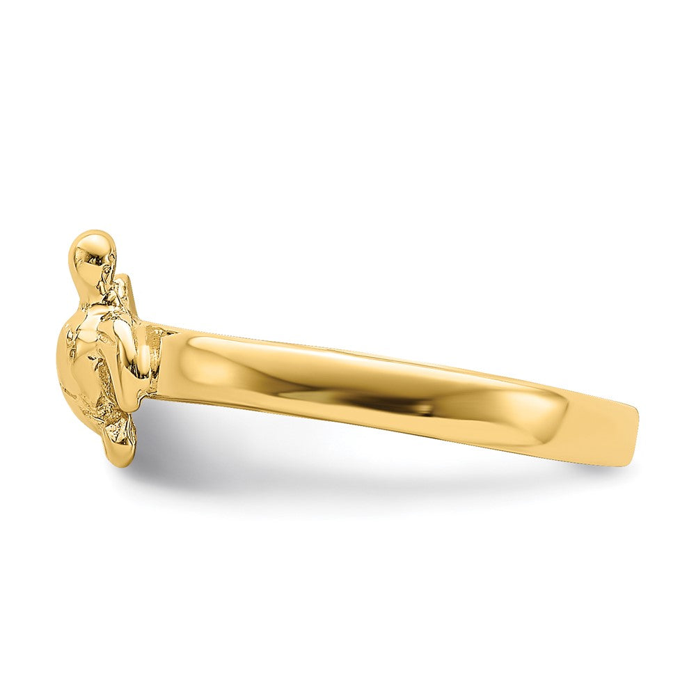 14K Yellow Gold Adjustable Sea Turtle Toe Ring