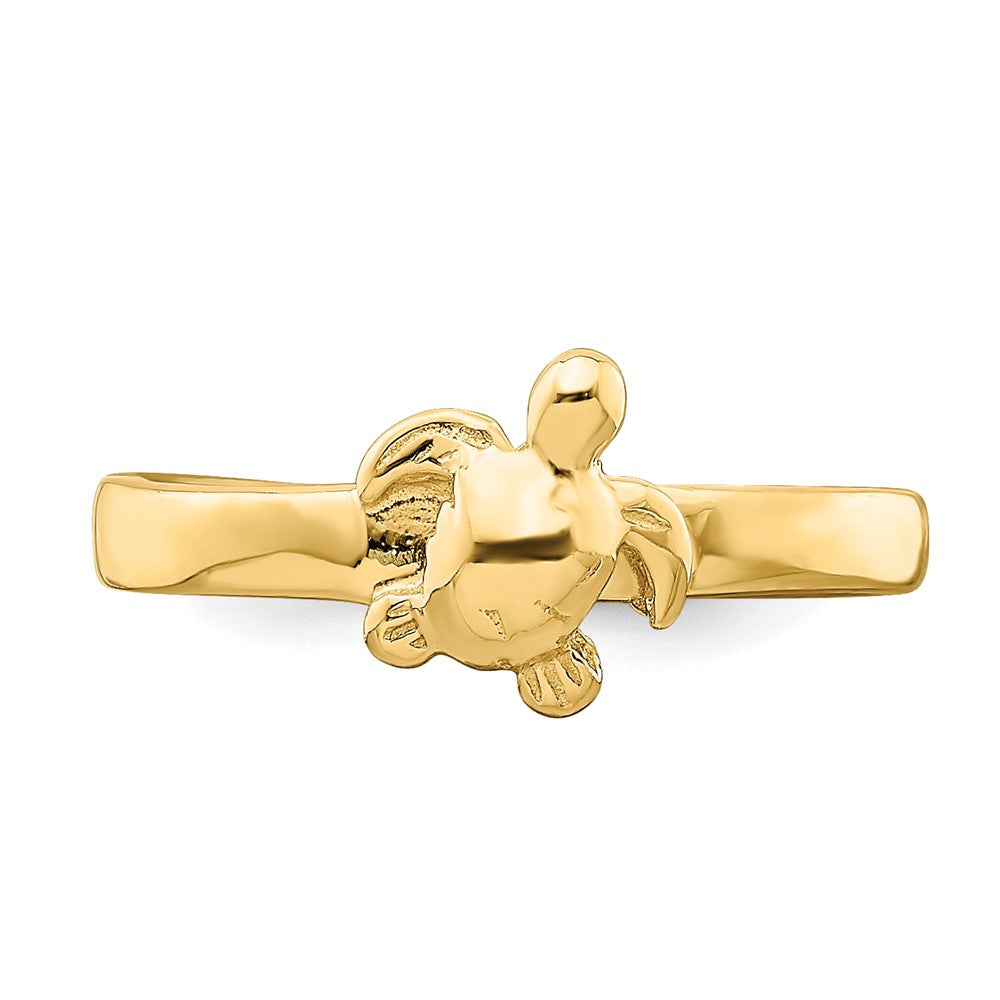14K Yellow Gold Adjustable Sea Turtle Toe Ring