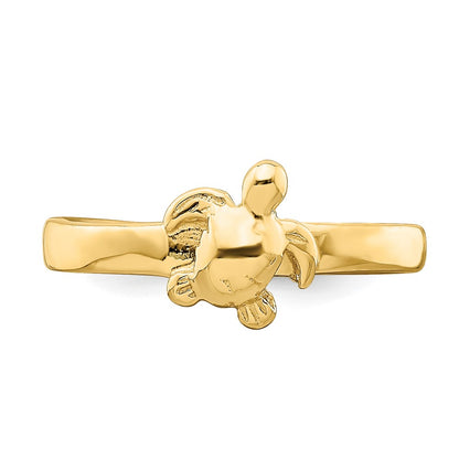 14K Yellow Gold Adjustable Sea Turtle Toe Ring