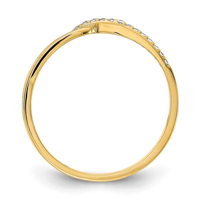 14K Yellow Gold Polished Fancy Cz Ring (Size 7 Only)