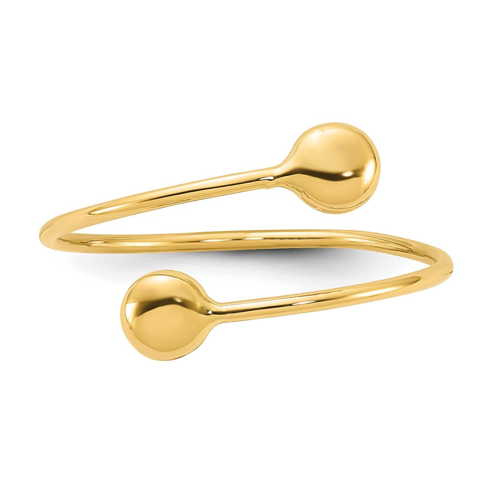 14K Yellow Gold Polished Adjustable Fashion Ring