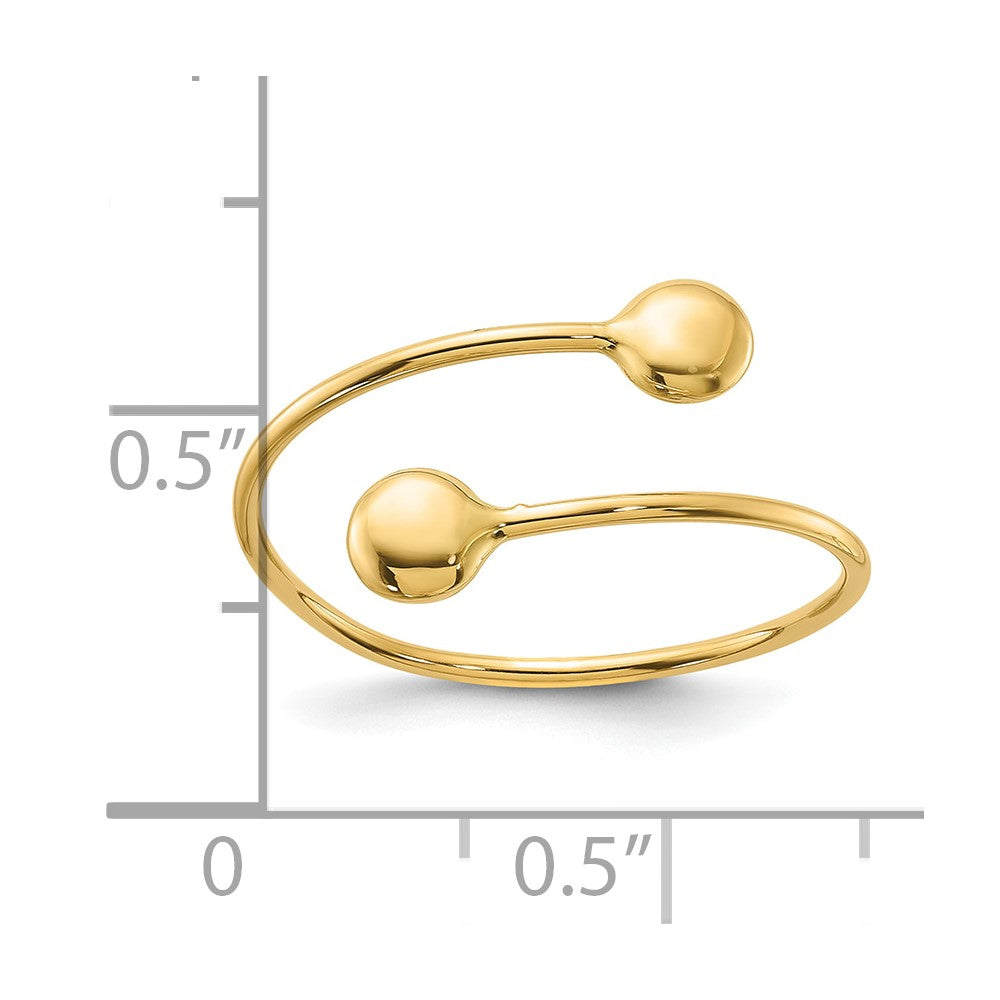 14K Yellow Gold Polished Adjustable Fashion Ring