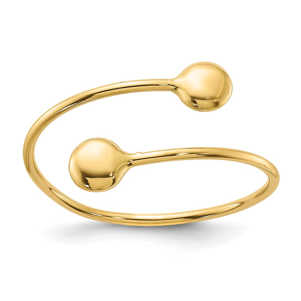 14K Yellow Gold Polished Adjustable Fashion Ring