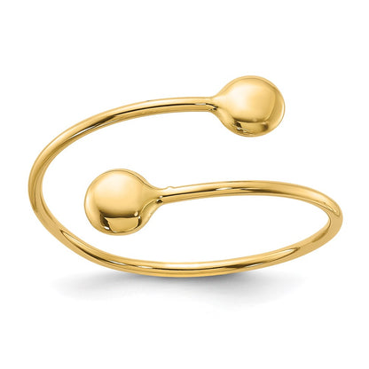 14K Yellow Gold Polished Adjustable Fashion Ring