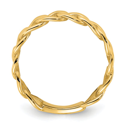 10K Yellow Gold 10Ky Polished 5mm Curb Link Ring Size 10