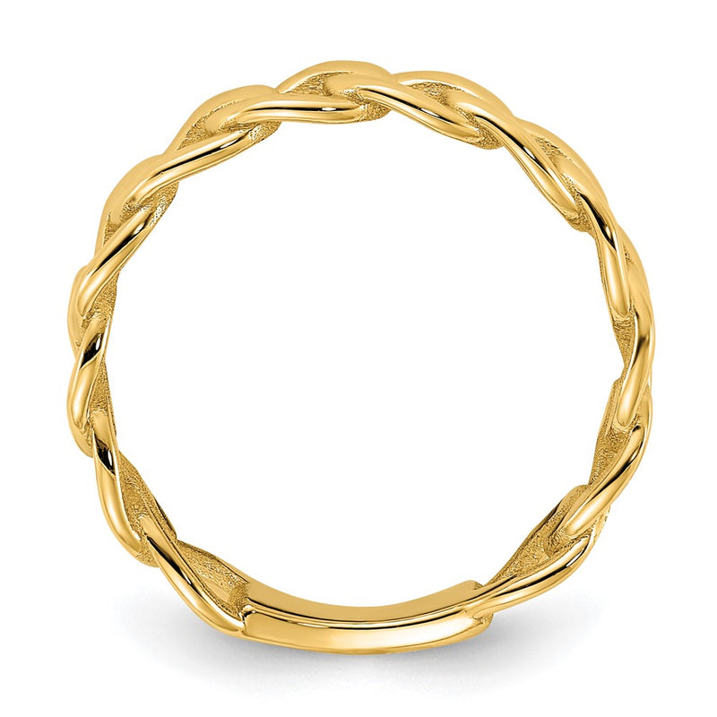 10K Yellow Gold 10Ky Polished 5mm Curb Link Ring Size 7