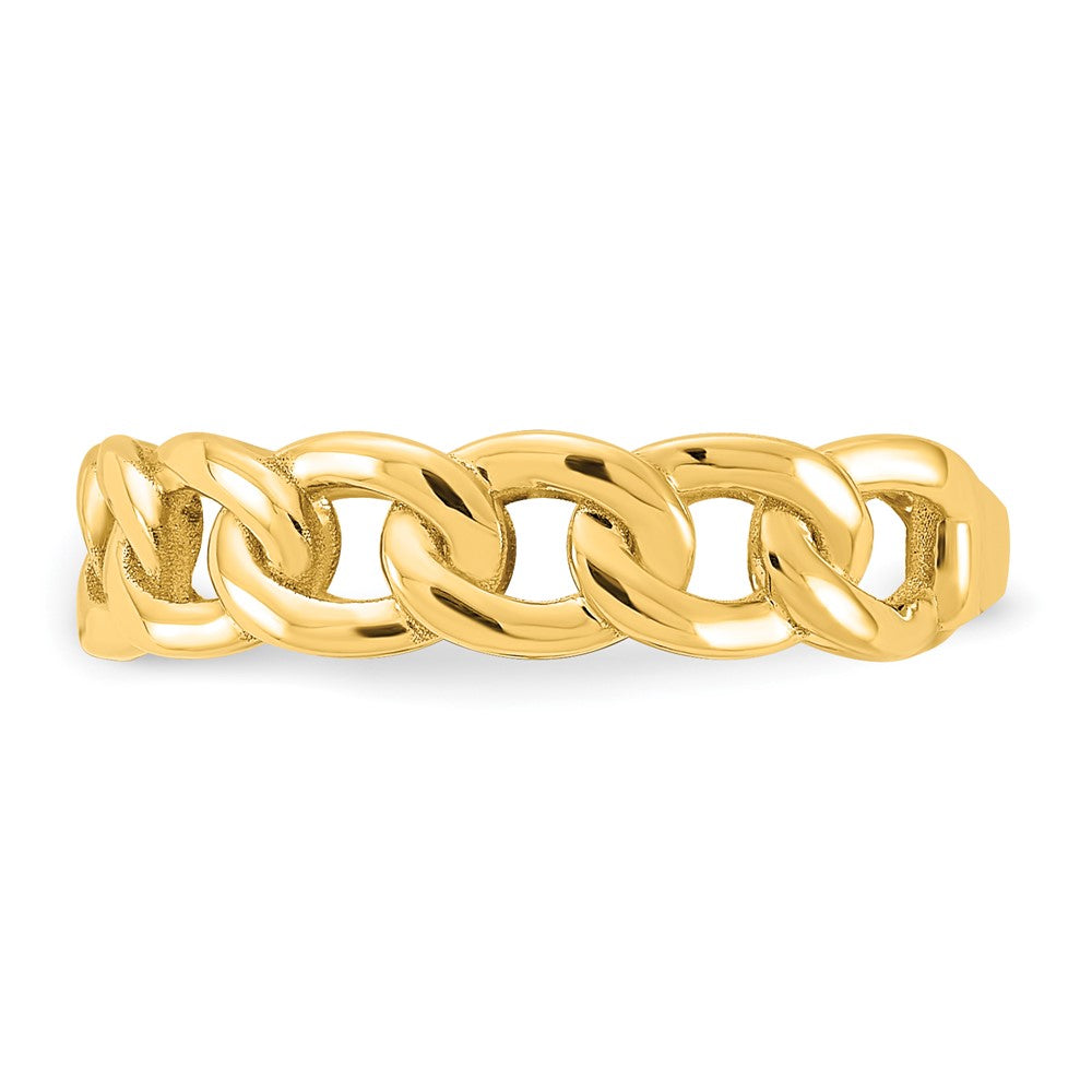 10K Yellow Gold 10Ky Polished 5mm Curb Link Ring Size 7.5