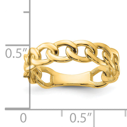 10K Yellow Gold 10Ky Polished 5mm Curb Link Ring Size 10