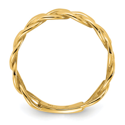 10K Yellow Gold 10Ky Polished 8mm Men'S Curb Link Ring Size 10