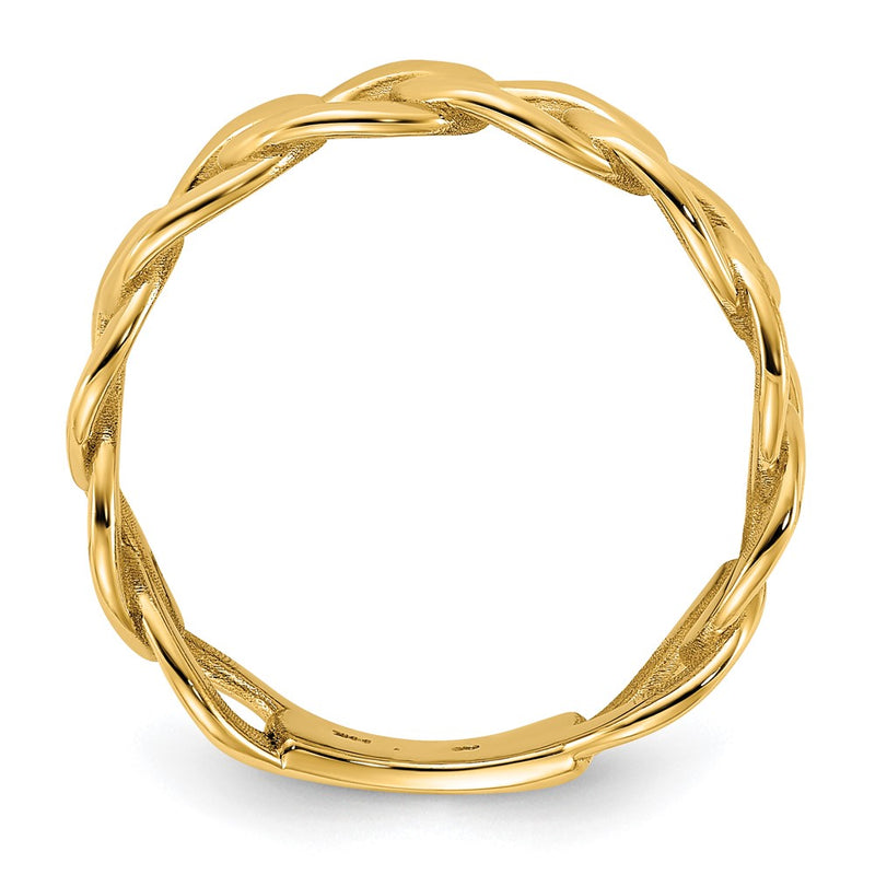 10K Yellow Gold 10Ky Polished 8mm Men'S Curb Link Ring Size 10