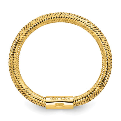 14K Yellow Gold Mesh Stretch Ring