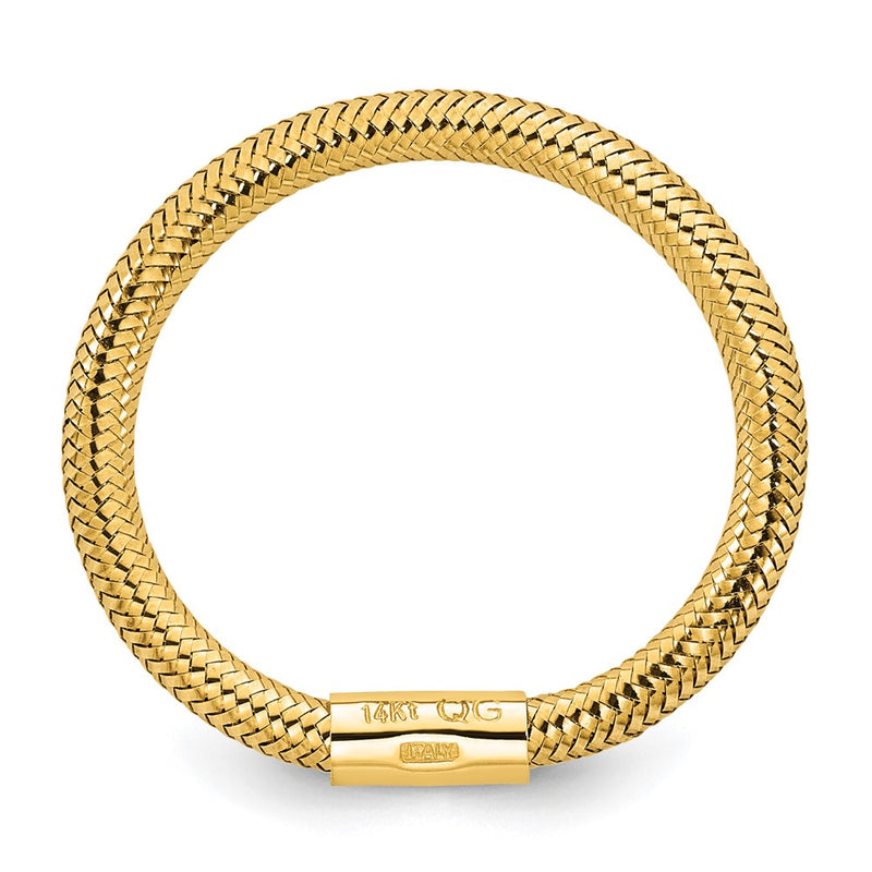 14K Yellow Gold Mesh Stretch Ring