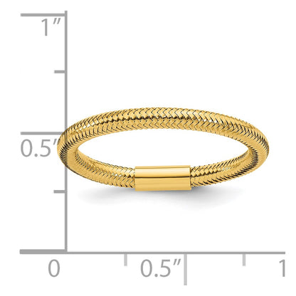14K Yellow Gold Mesh Stretch Ring