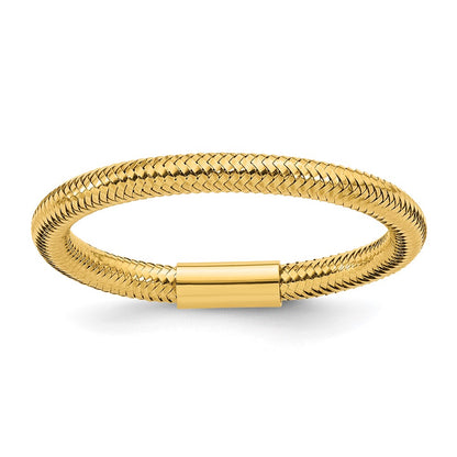 14K Yellow Gold Mesh Stretch Ring