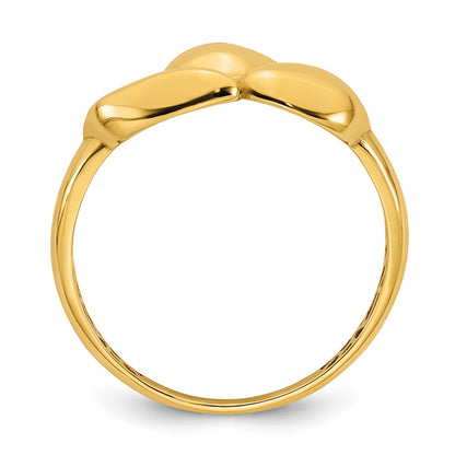 14K Yellow Gold Polished Trio Domed Ring