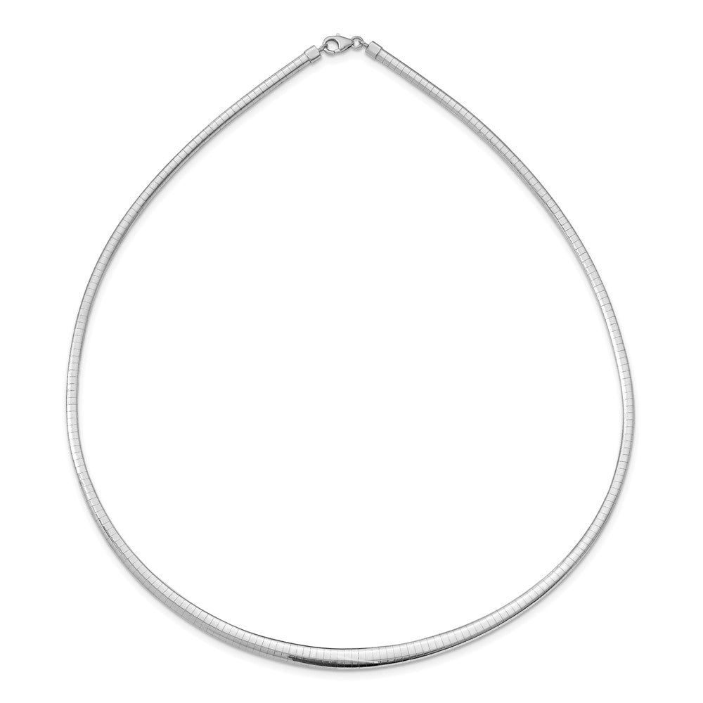 14K Yellow & Rhodium W/Rhodium 3/6mm Graduated Reversible Omega Necklace