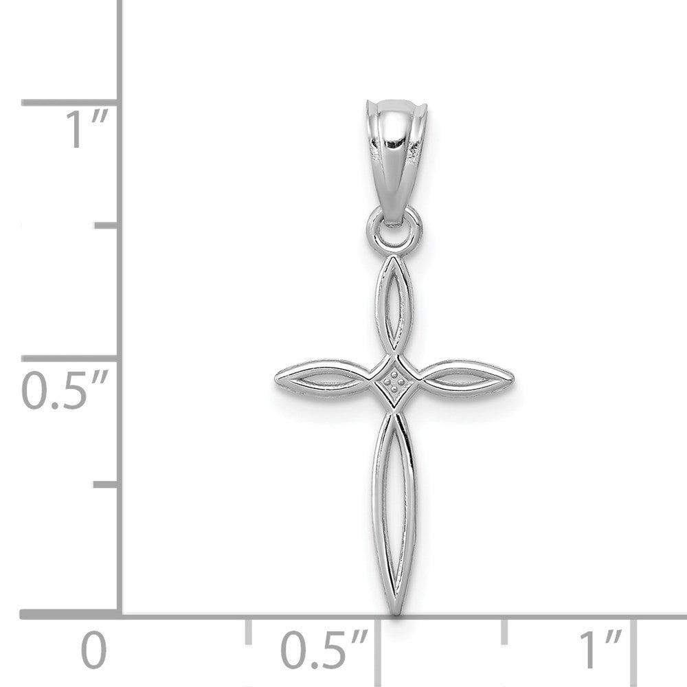 14K White Gold Passion Cross Charm