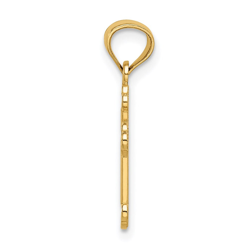 14K Yellow Gold Small Budded Cross Charm