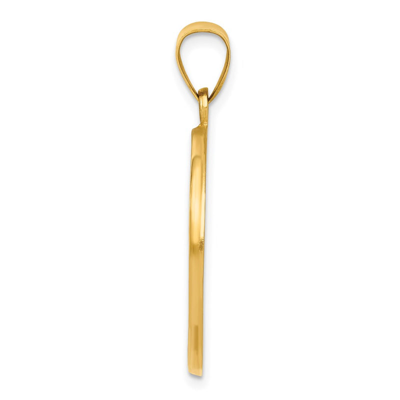 14K Yellow Gold Saint Christopher Medal Hollow Pendant