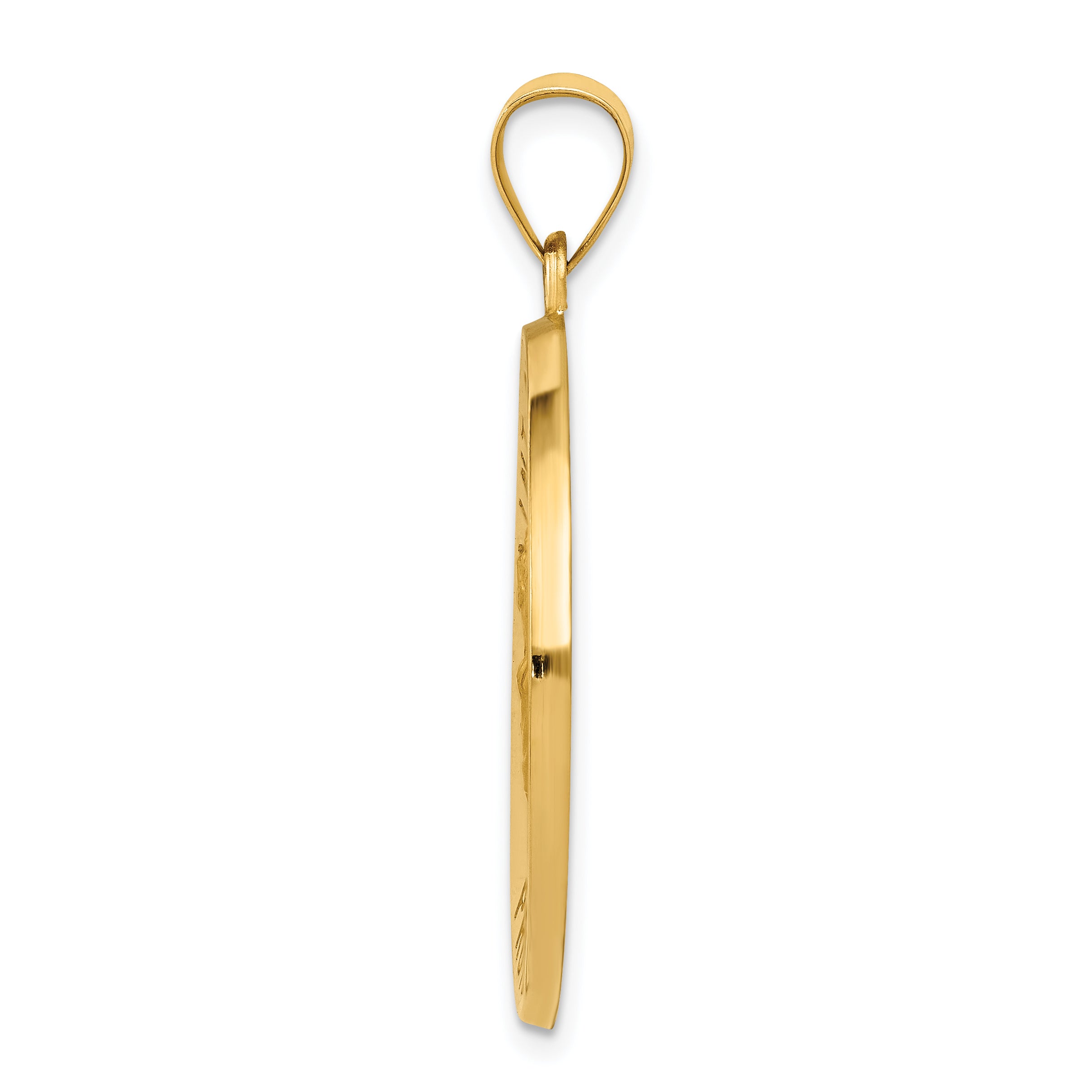 14K Yellow Gold Saint Christopher Medal Hollow Pendant