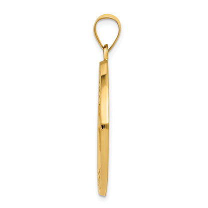 14K Yellow Gold Saint Christopher Medal Hollow Pendant