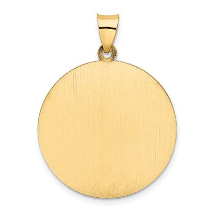 14K Yellow Gold Saint Christopher Medal Hollow Pendant