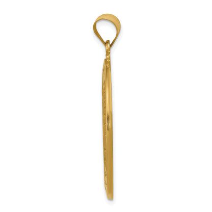 14K Yellow Gold Saint Christopher Medal Hollow Pendant