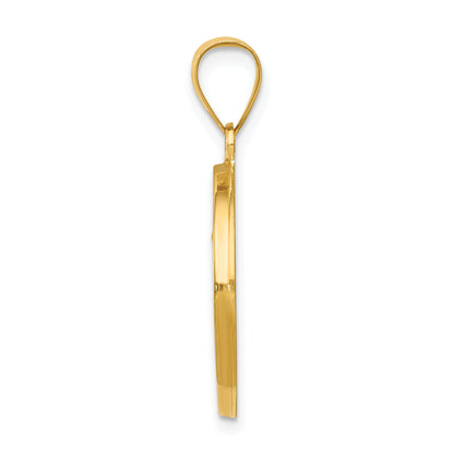 14K Yellow Gold Saint Anthony Medal Hollow Pendant