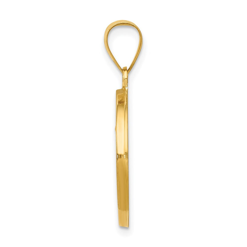 14K Yellow Gold Saint Anthony Medal Hollow Pendant