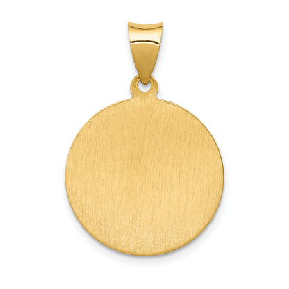 14K Yellow Gold Saint Anthony Medal Hollow Pendant