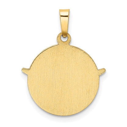 14K Yellow Gold Holy Spirit Medal Hollow Round Pendant