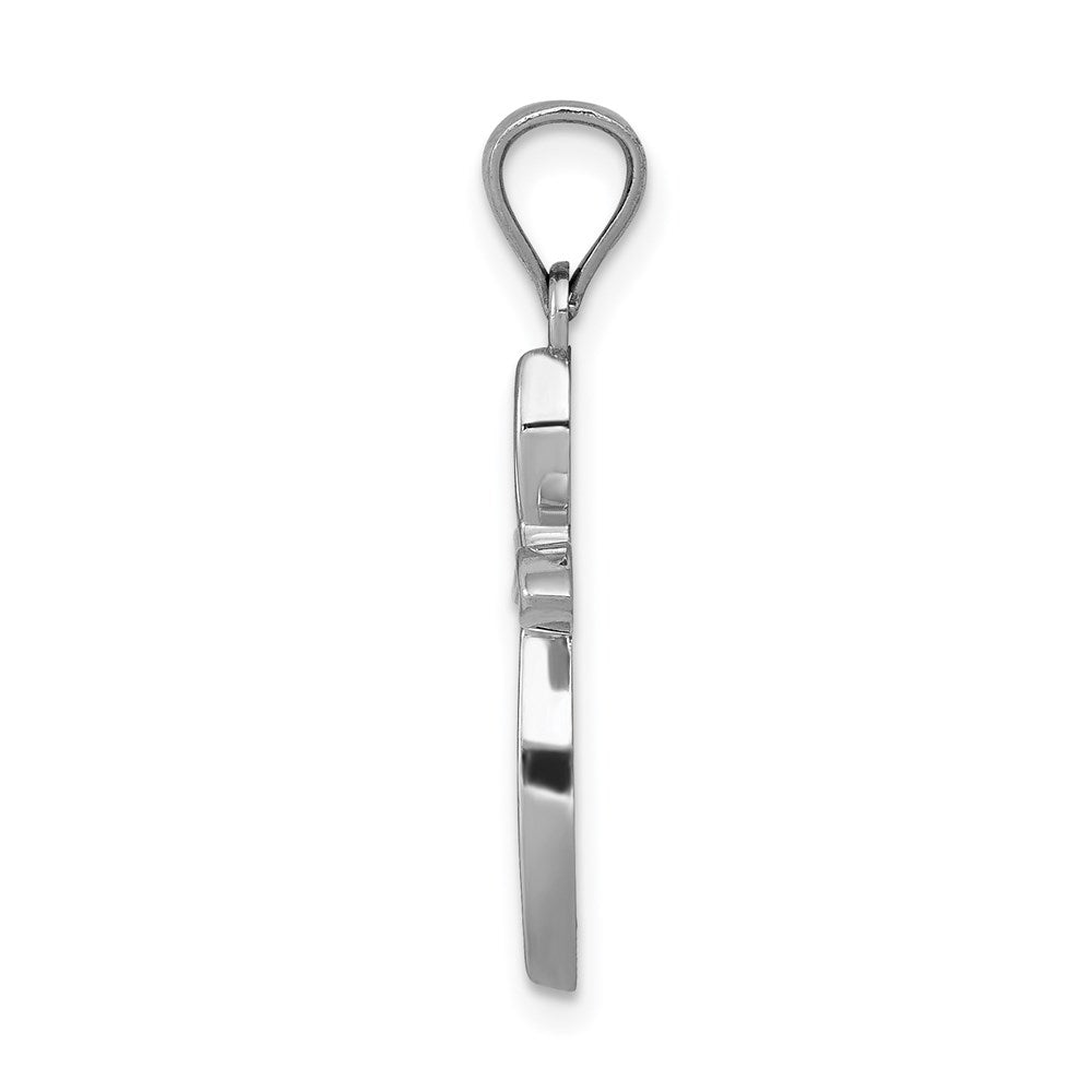14K White Gold Cross Pendant
